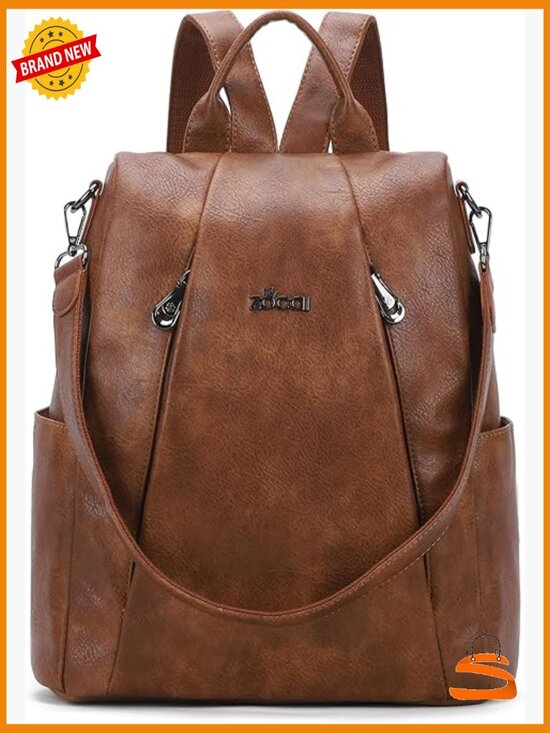Medium Anti-Theft Vegan Leather Backpack Purse with Removable Strap main image 7